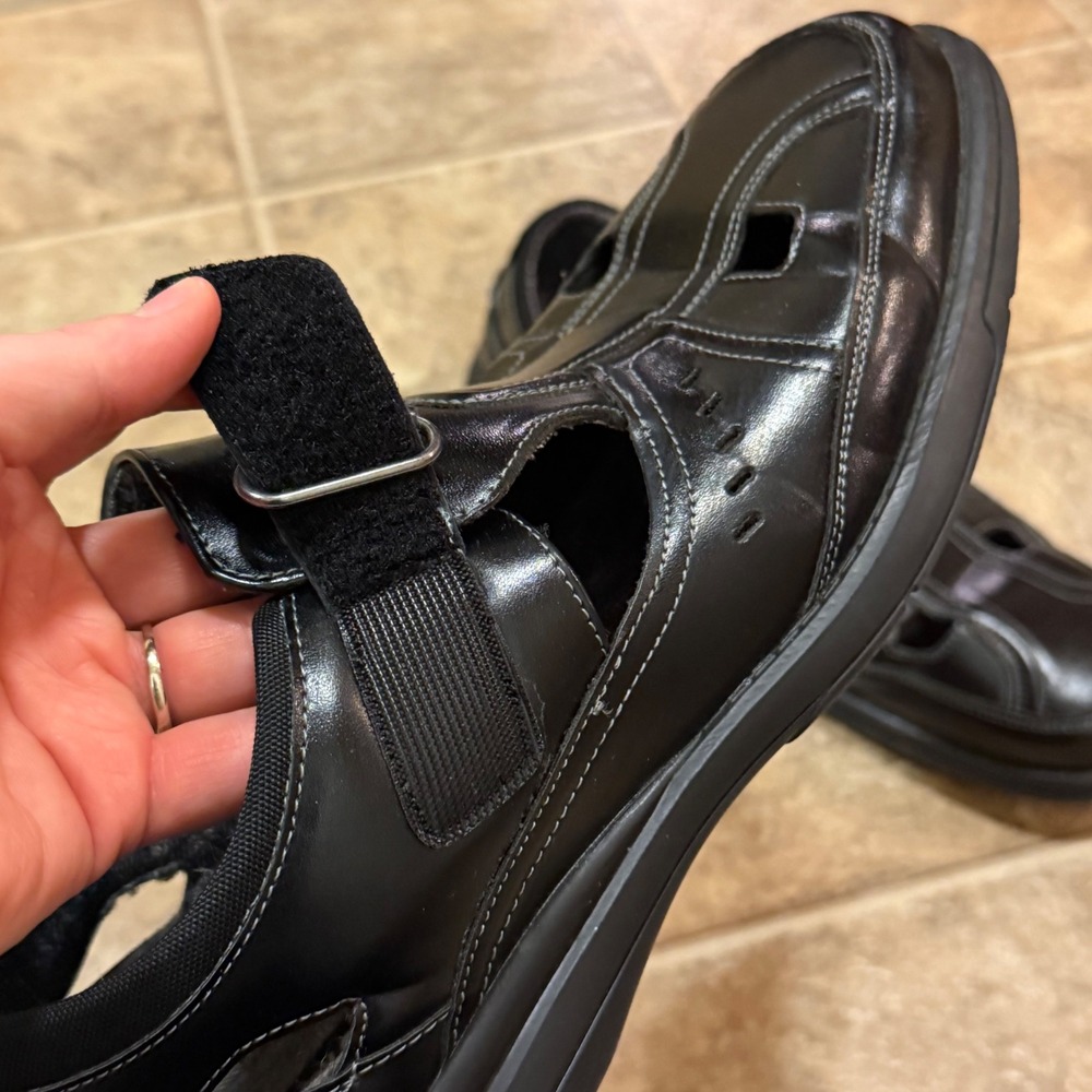 Stacy Adams Mens Black Fisherman Sandals 25528-005 Size 11.5 M Hook Loop Strap - Picture 6 of 12